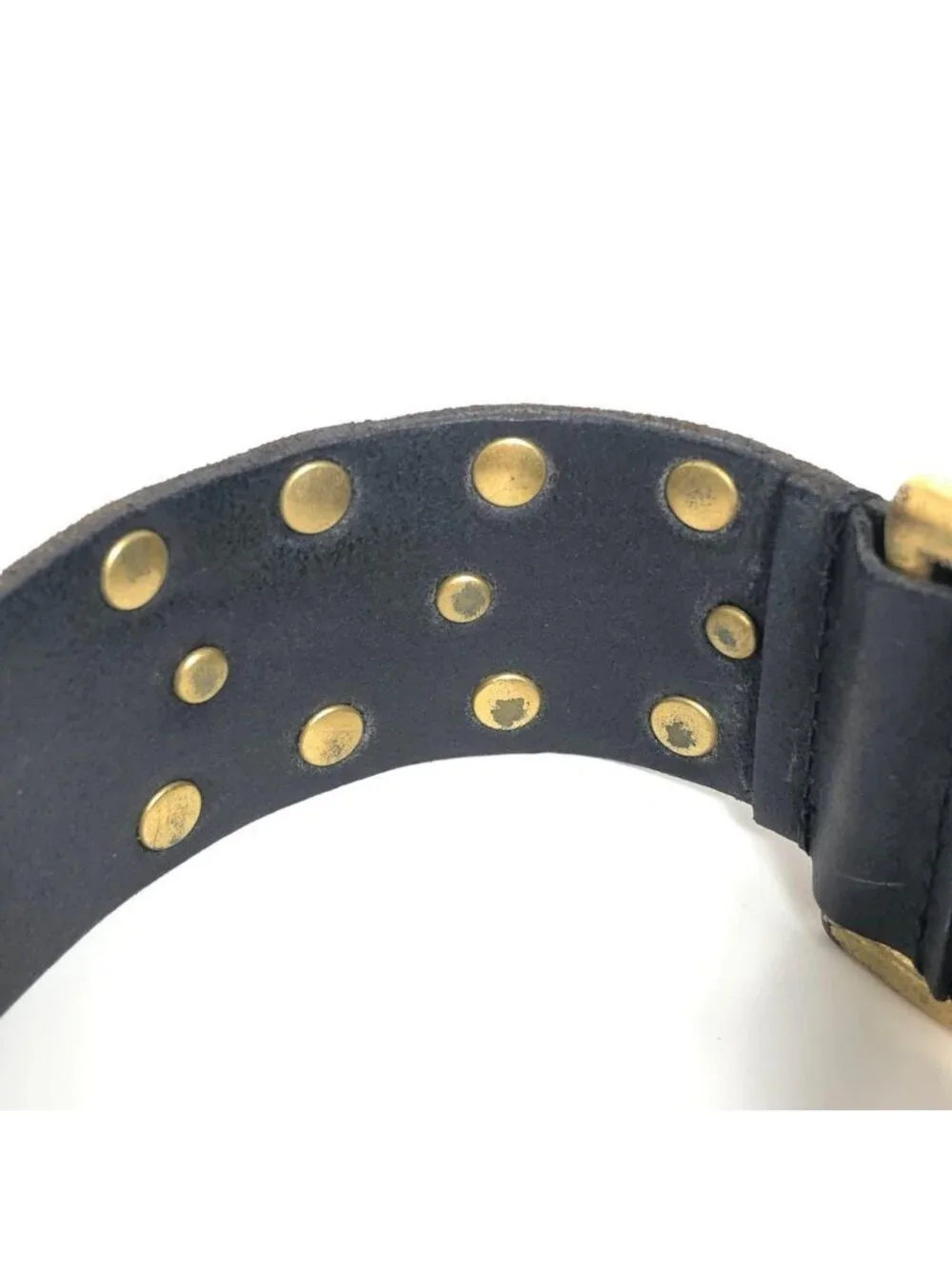 Gucci Leather Bracelet Cat Head Black Gold Hardware